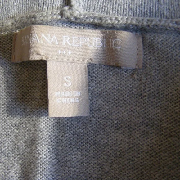 Banana Republic Sweater Hoodie Striped Gray Navy Blue Small S EUC - Picture 10 of 12
